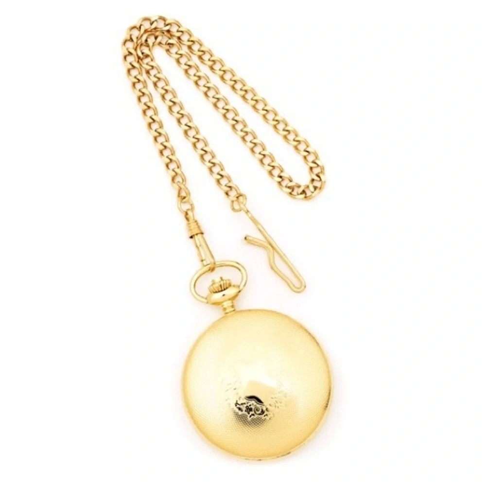 Charles Hubert Gold-finish Brass Skeleton Pocket Watch